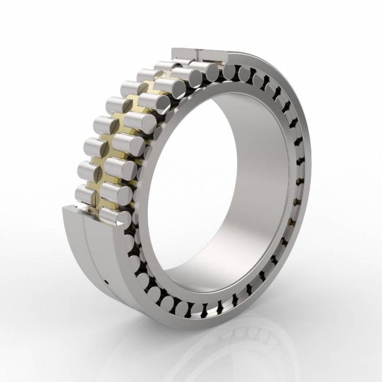 Picture of a double row cylindrical roller bearing with cylindrical bore and machined brass cage in NNU design